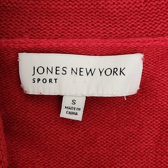 Jones New York Sport Red Single Button Snap Closure Cardigan Small Wool Blend - Picture 5 of 6